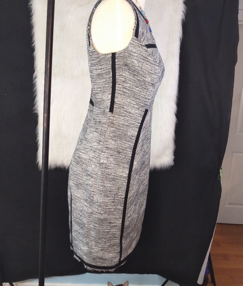 Yoana Baraschi Grey and Black Sleeveless A Line Dress Size 8 - Picture 5 of 16